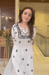 Nishtha in Noor HOK Muslin Chikankari kurti for Women- White With Black